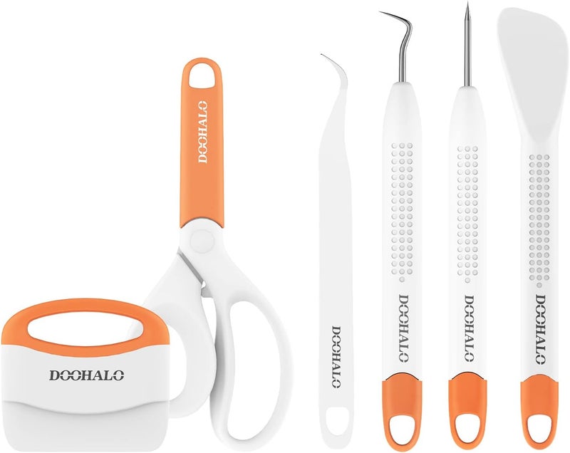 DOOHALO Vinyl Weeding Scrapbooking Tools Compatible with Cricut Tools Crafting Basic Accessories Set Kit for Silhouette Weeding Scraper Spatula Tweezers Scissors Basic Tools Bundle for Sewing - Image 1